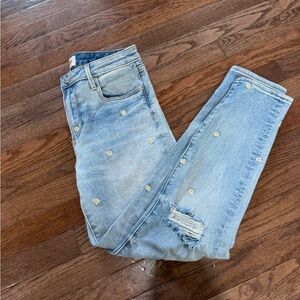 DRIFTWOOD Light Blue Skinny Jeans with Floral Accents